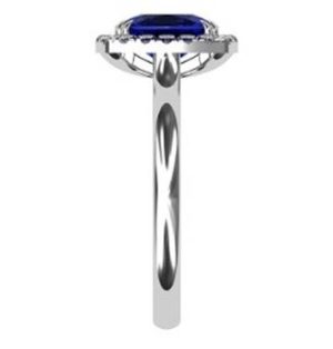 Cushion Cut Sapphire Halo Engagement Ring 5 1 2