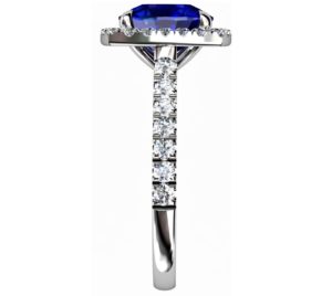 Cushion Cut Sapphire Halo Engagement Ring 5 3