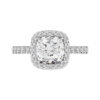 Custom Made 2.5 Ct Cushion Cut Diamond Halo Engagement Ring white