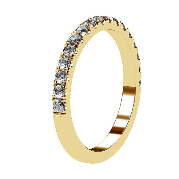 Cut Down Diamond Half Eternity Wedding Ring in 18k Yellow Gold 2