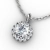 Cut Down Set Diamond Halo Pendant 1 2