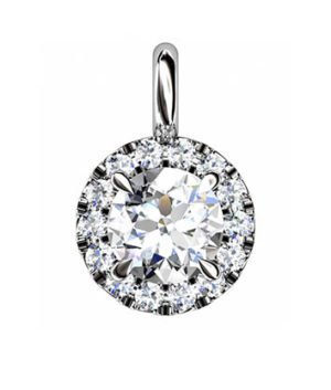 Cut Down Set Diamond Halo Pendant 2 2