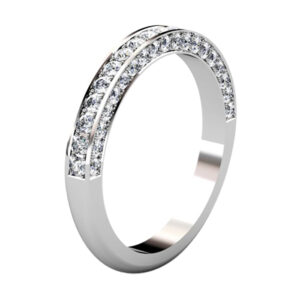 Diamond Edge Set Pave Wedding Ring white 4