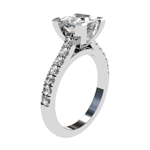 Diamond Engagement Ring with V form Basket white 2