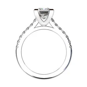 Diamond Engagement Ring with V form Basket white 3