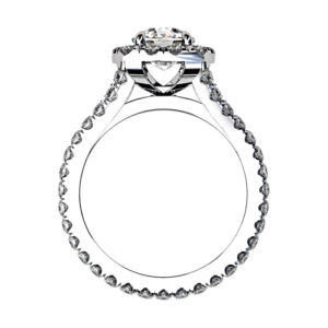 Diamond Halo Ring with Split Band white 3