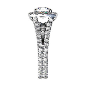 Diamond Halo Ring with Split Band white 4