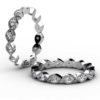 Diamond Milgrain Beaded Leaf Eternity Band 1