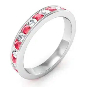 Diamond and Ruby Channel Set Ring 5