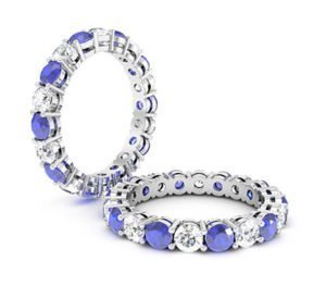 Diamond and Sapphire Claw Set Ring 1