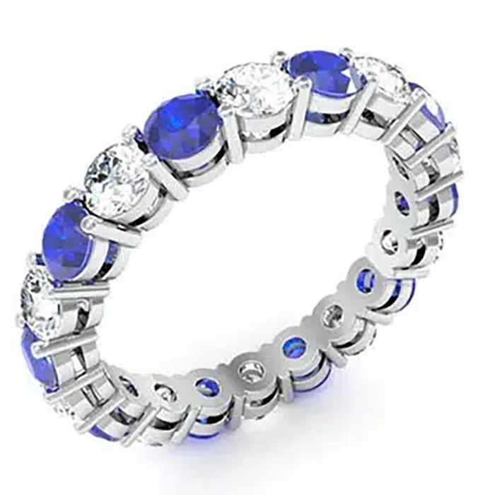 Diamond and Sapphire Claw Set Ring 5