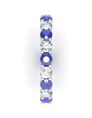 Diamond and Sapphire Claw Set Ring 5