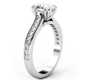 Doube Prong One Carat Oval Diamond Engagement Ring 4 2