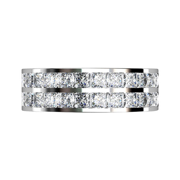 Double Princess Cut Channel Set Ring