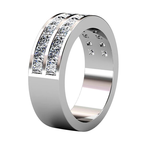 Double Princess Cut Channel Set Ring2