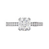 Double Prong Cushion Cut Diamond Engagement Ring with Channel Set Diamond Half Band