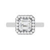 Double Prong Emerald Cut Diamond Halo Engagement Ring white copy