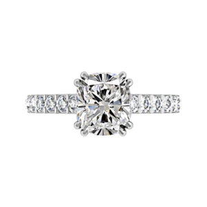 Double Prong One Carat Cushion Cut Diamond Engagement Ring 5 copy