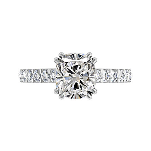 Double Prong One Carat Cushion Cut Diamond Engagement Ring 5 copy