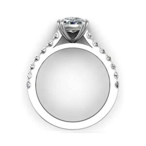 Double Prong One Carat Cushion Cut Diamond Engagement Ring w2