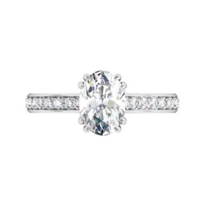 Double Prong One Carat Oval Diamond Engagement Ring w