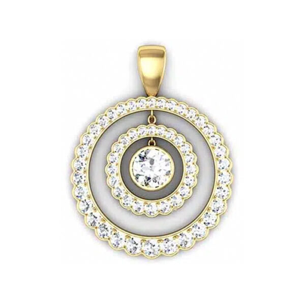 Double Scallop Set Halo Pendant 5