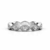 Eclipse Shape Half Diamond Bead Set Wedding Ring