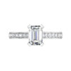 Emerald Cut Diamond Engagement Ring with Flat Prongs white