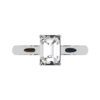 Emerald Cut Diamond Solitaire Engagement Ring with V Shape Basket white