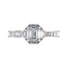 Emerald Cut Diamond Squared Halo Engagement Ring w