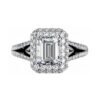 Emerald Cut Double Halo Diamond Engagement Ring 1 1