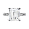 Emerald Cut Hidden Halo Diamond Ring