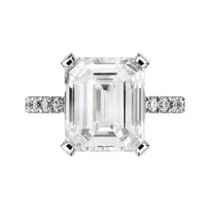 Emerald Cut Hidden Halo Diamond Ring