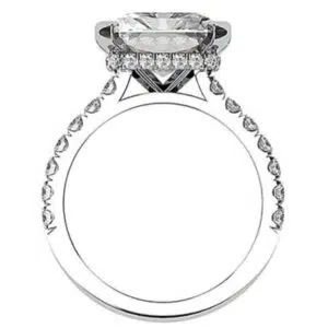 Emerald Cut Hidden Halo Diamond Ring 5