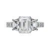 Emerald Cut and Trapeziod Diamond Engagement Ring white copy 2