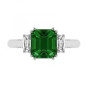 Emerald and Cadillac Diamond Ring