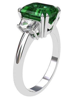 Emerald and Cadillac Diamond Ring 4 2