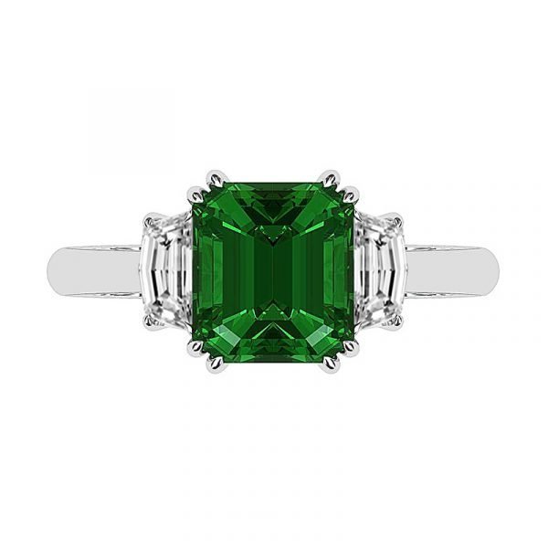 Emerald and Cadillac Diamond Ring