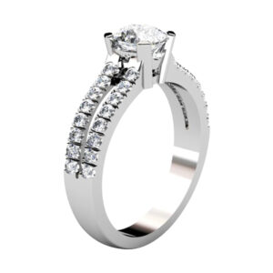 Engagement Ring with Diamond Split Shank white 2