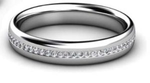 Fine Diamond Bead Set Wedding Ring in Platinum 3