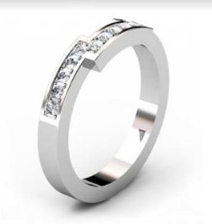 Fitted pave set weding ring 4