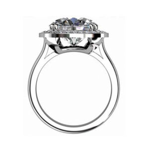 Five Carat Round Diamond Halo Engagement Ring 1