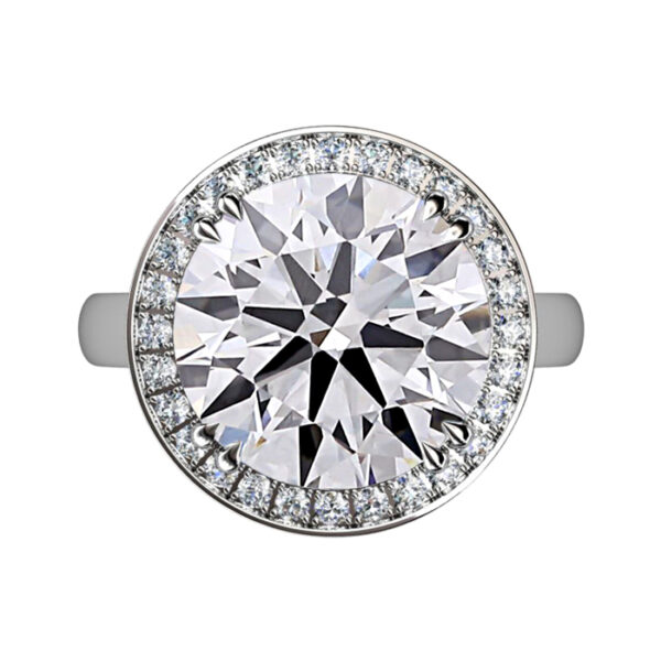 Five Carat Round Diamond Halo Engagement Ring 5