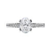 Flat Claw Oval Cut Diamond Solitaire with Diamond Band copy