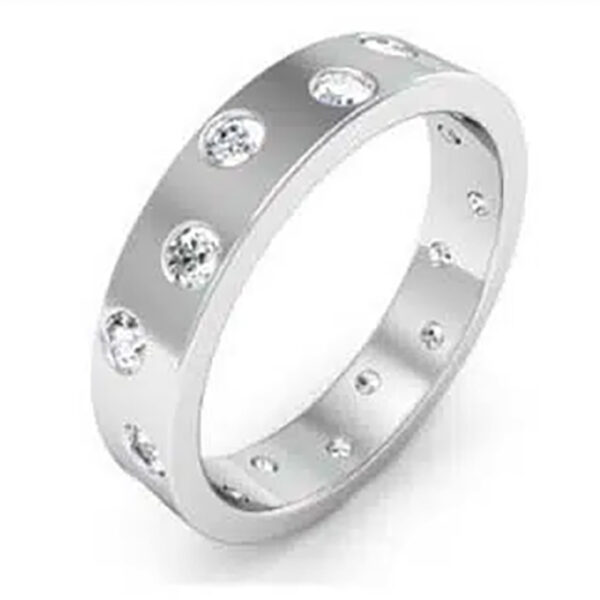 Flat Flush Set Diamond Ring5