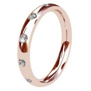 Flush Set Rose Gold Wedding Ring 5