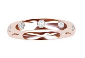 Flush set rose gold wedding ring 2