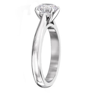 Four Claw Brilliant Cut Round Diamond Solitaire Engagement Ring w2