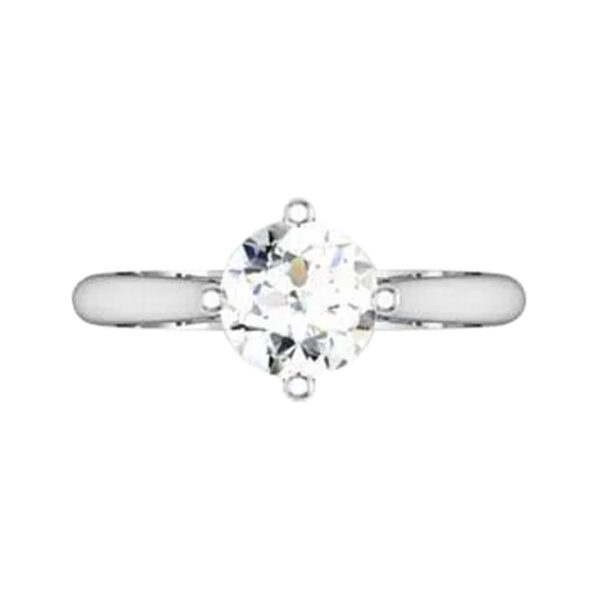 Four Prong Round Brilliant Cut Solitaire Diamond Engagement Ring w