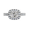 Horizontal Cushion Cut Diamond Halo Engagement Ring 5